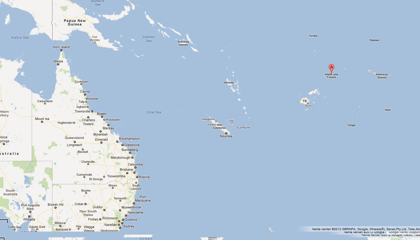 karte von maueris und Futuna ozeania